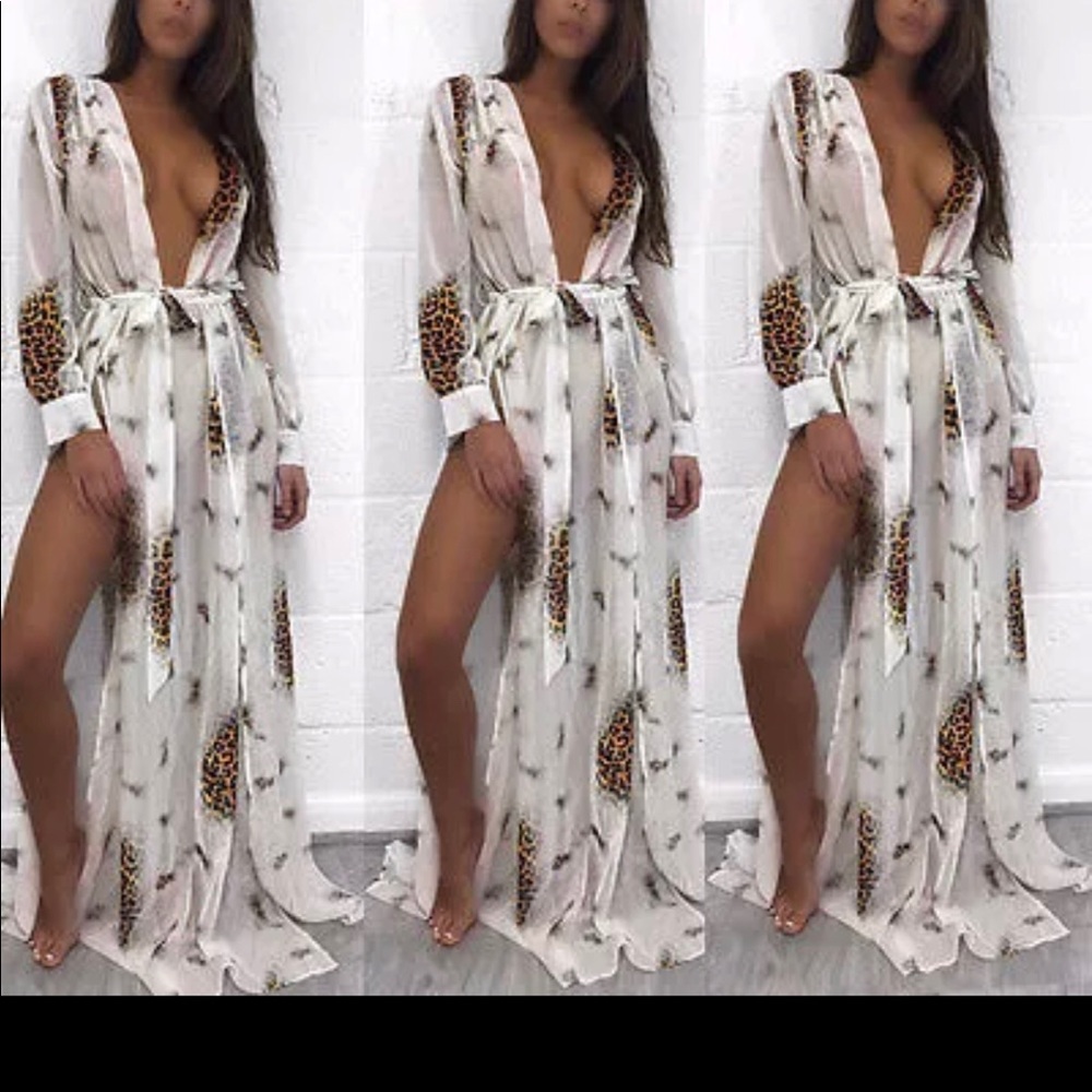 Long sheer swimsuit coverups